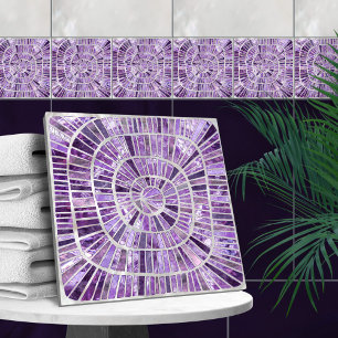 Azulejo Mosaico espiral - Ametismo en perla