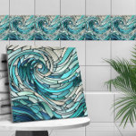 Azulejo Mosaico espiral de olas oceánicas<br><div class="desc">Mosaico espiral de olas oceánicas</div>