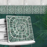 Azulejo Mosaico espiral - Verde de pino y jade<br><div class="desc">Mosaico espiral - Verde de pino y jade</div>