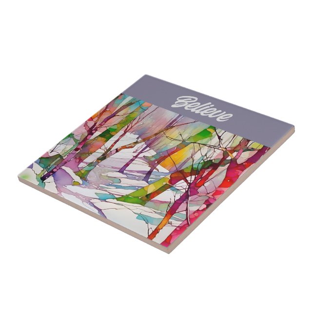 Azulejo mosaico fino de arte "creer" (Lado)