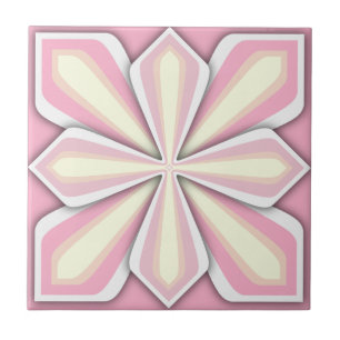 Azulejo Mosaico, Flor abstracta, Rosa