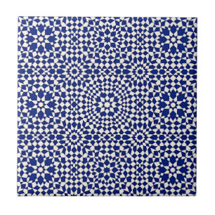 Azulejo Mosaico Geométrico Azul Marino