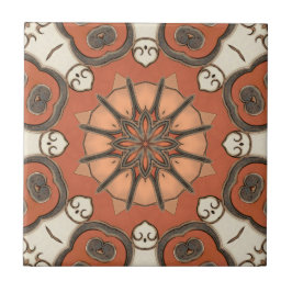 Azulejo Mosaico geométrico de abstracto floral mediterráne