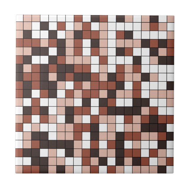Azulejo Mosaico geométrico moderno de cerámica marrón (Frente)