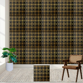 Azulejo Mosaico geométrico moderno negro y oro