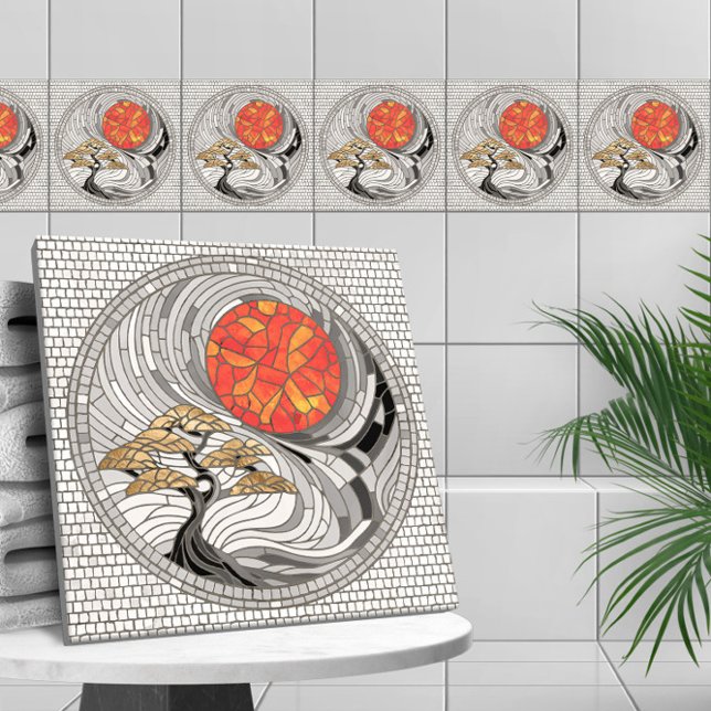 Azulejo Mosaico Golden Bonsai Sunrise (Subido por el creador)