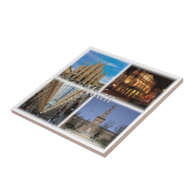 Azulejo mosaico LMD117 MILÁN, Lombardía, Italia, (Lado)