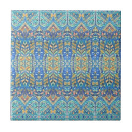 Azulejo mosaico marroquí multicolor oro azul turquesa