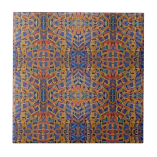 Azulejo Mosaico marroquí multicolor oro geométrico azul ro