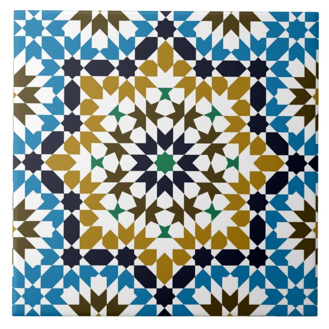 Azulejo Mosaico marroquí patrón geométrico tradicional (Frente)