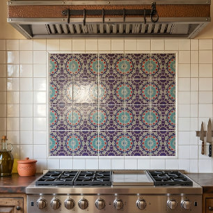 Azulejo Mosaico marroquí turquesa y ciruela bohemio angust