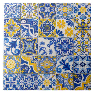 Azulejo Mosaico Mediterráneo de Mayólica Portuguesa Azulej
