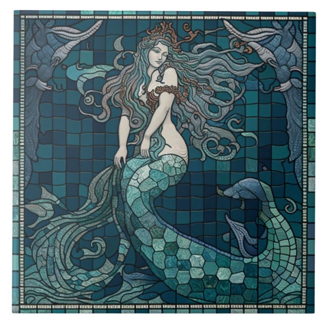 Azulejo Mosaico Mermaid Ceramic Tile (Frente)