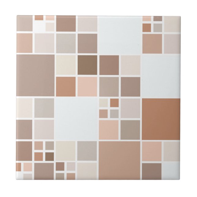 Azulejo Mosaico moderno Tan Chocolate Kitchen Tile (Frente)