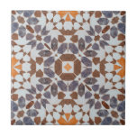 Azulejo Mosaico Naranja mural de color azul mosaico<br><div class="desc">Un edredón de tejas pintadas de mosaico marroqui de estilo angustiado Ataques orgánicos y lavados angustiados para un estilo terrenal,  y un ambiente antiguo. tonos azules naranjas.</div>