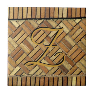 Azulejo Mosaico - Pared de ladrillo con monograma