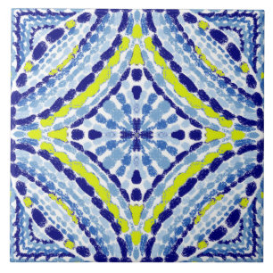 Azulejo Mosaico-Pintado de Neón Azul Mediterráneo