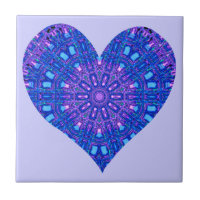 Mosaico púrpura/azul efecto de vidrio (corazón)