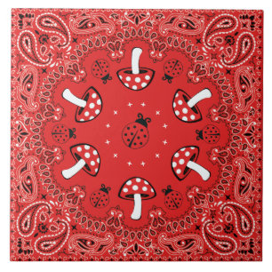 Azulejo mosaico rojo bandana