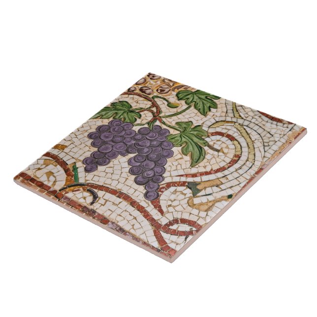 Azulejo Mosaico Romano Uvas Cerámica Tile (Lado)