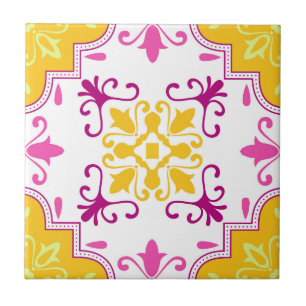 Azulejo Mosaico Rosa Portugués Mediterráneo