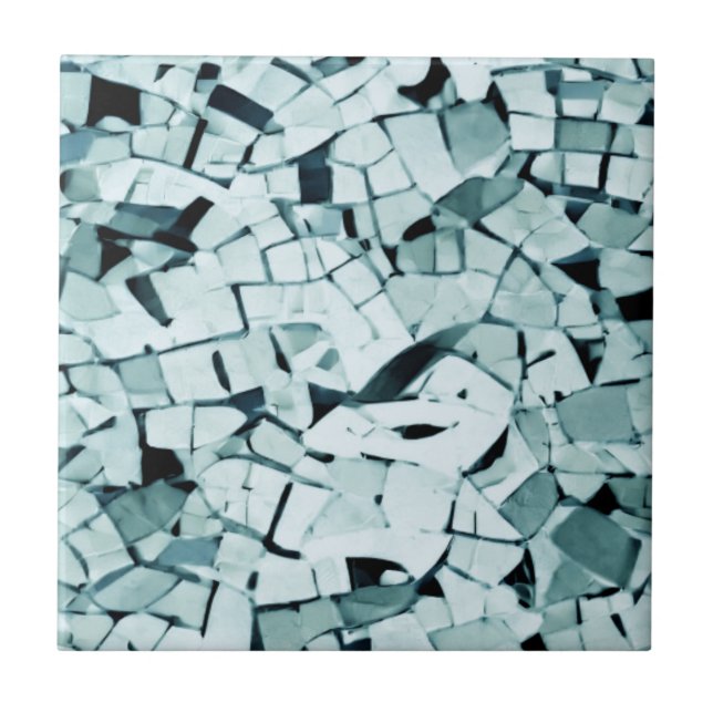 Azulejo Mosaico tumultuoso turquesa acuamarino (Frente)
