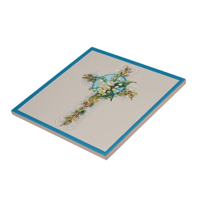 Azulejo Mosaicos cerámicos cruzados y florales (Lado)