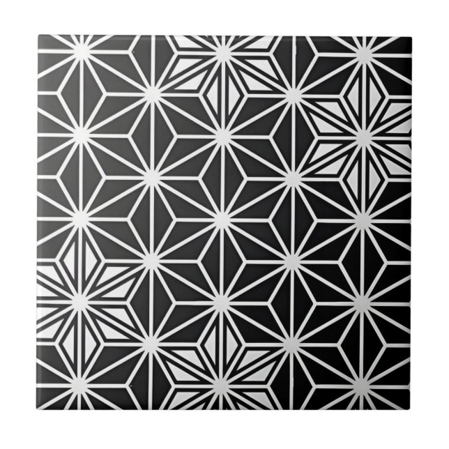 Azulejo mosaicos de estilo vintage de estrella negra (Frente)