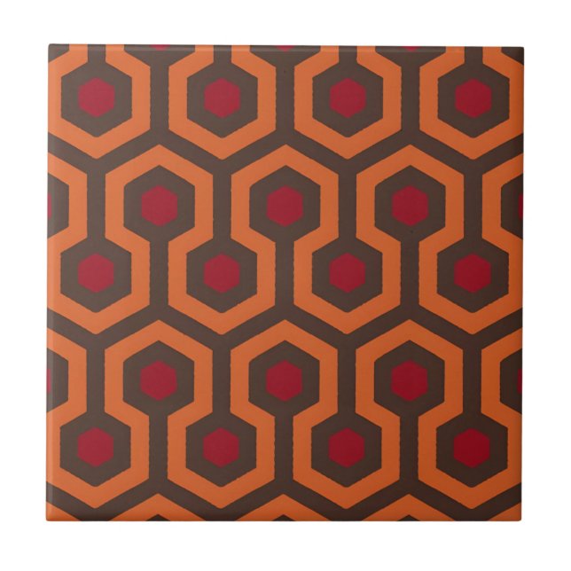 Azulejo mosaicos de patrón de naranja rojo griego (Frente)