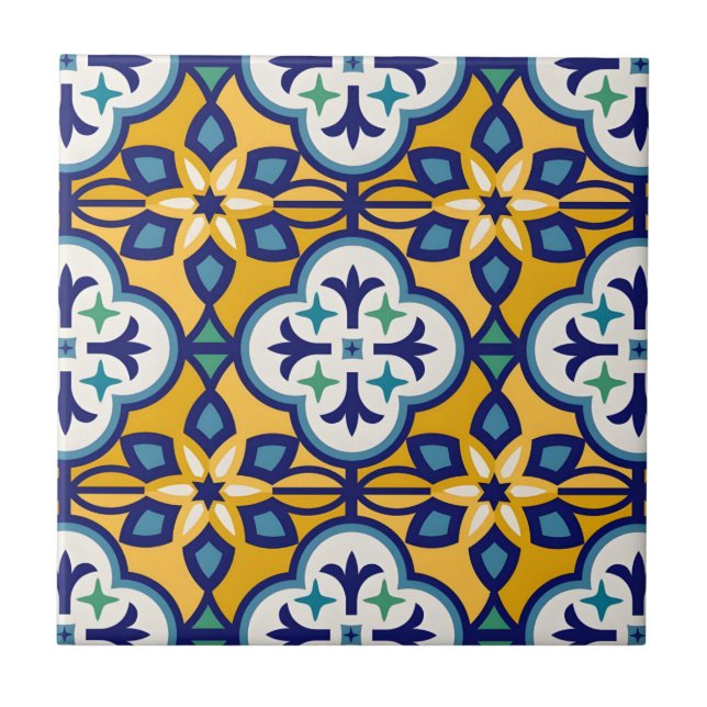 Azulejo mosaicos de textura de oro verde de patrón amarill (Frente)