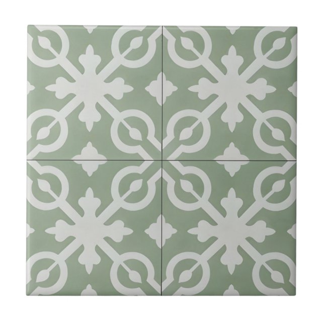 Azulejo mosaicos verdes clásicos (Frente)