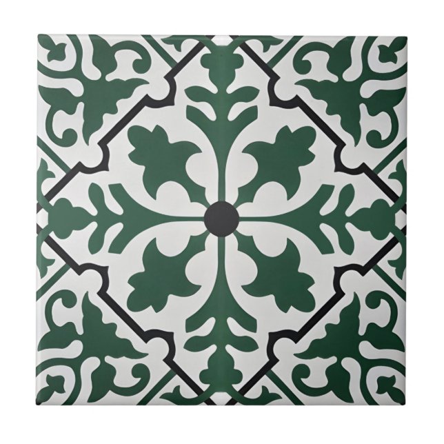 Azulejo mosaicos verdes clásicos (Frente)