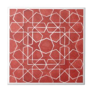 Azulejo Mosaïque marocaine rouge ROSETTE