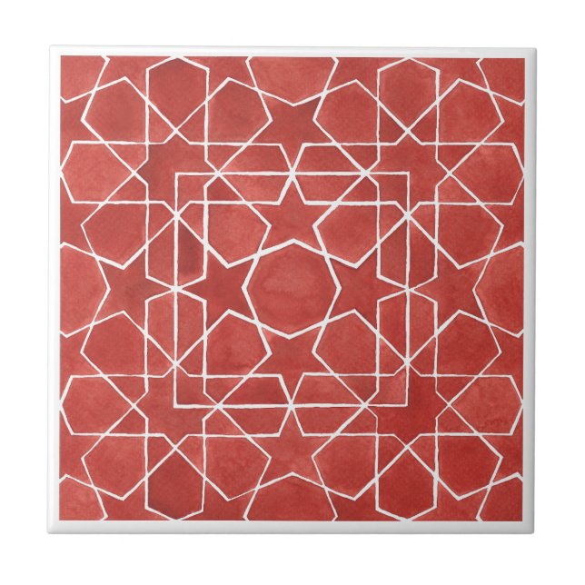 Azulejo Mosaïque marocaine rouge ROSETTE (Frente)