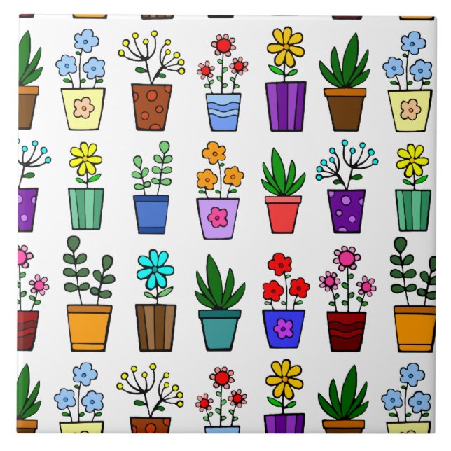 Azulejo Moscas de flores Tile cerámico (Frente)