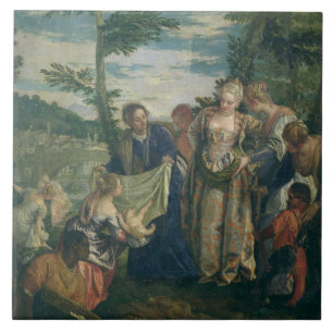 Azulejo Moses rescató del Nilo, 1580 (el aceite en lona)