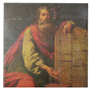 Azulejo Moses y las tabletas de la ley