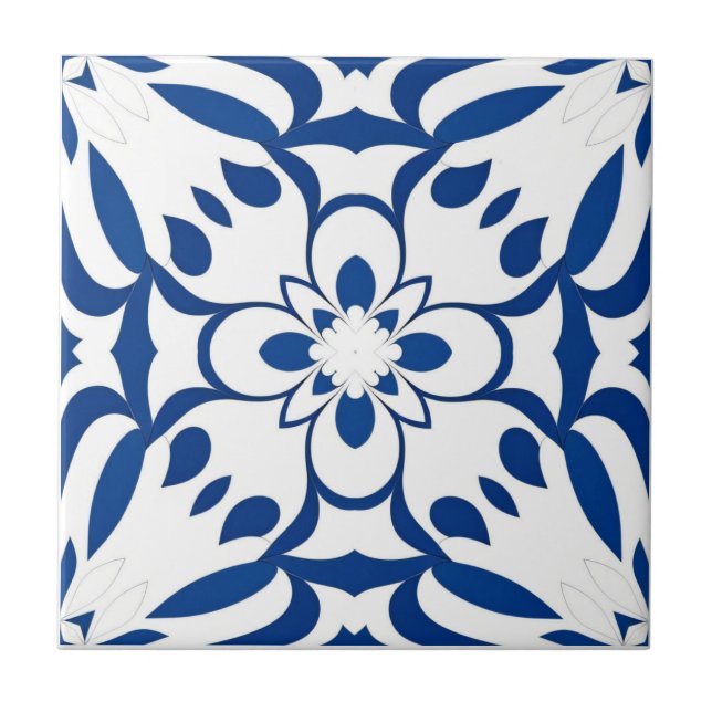 Azulejo Motif bleu sur fond blanc (Frente)