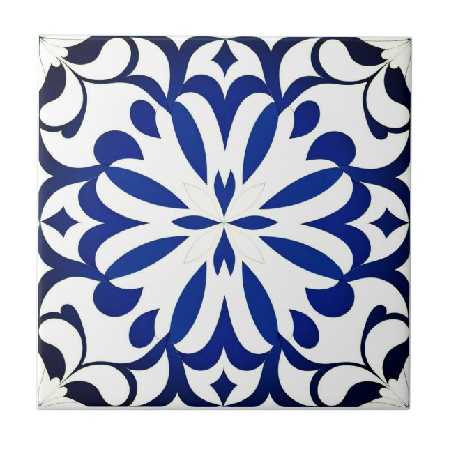 Azulejo Motif bleu sur fond blanc (Frente)