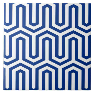 Azulejo Motif egipcio Deco - azul cobalto y blanco