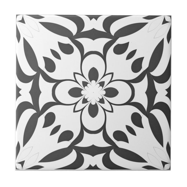 Azulejo Motif noir sur fond blanc (Frente)