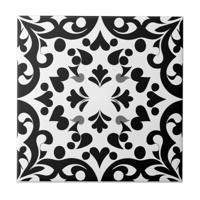 Azulejo Motif noir sur fond blanc (Frente)