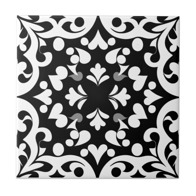 Azulejo Motif noir sur fond blanc (Frente)