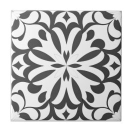 Azulejo Motif noir sur fond blanc