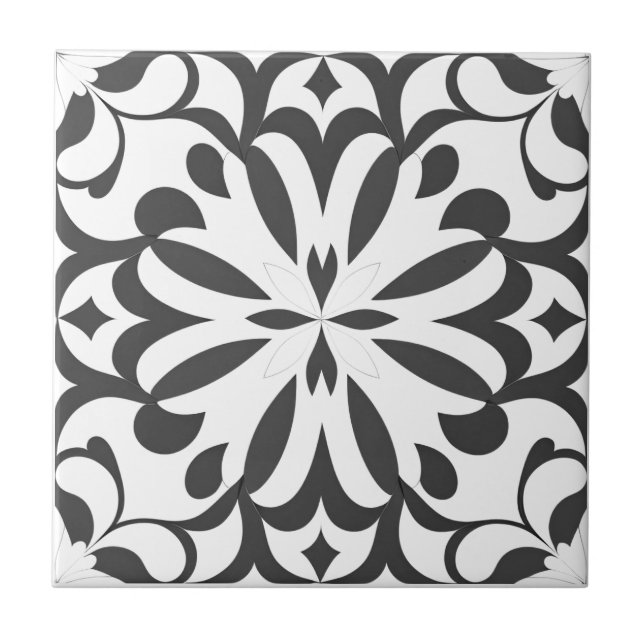 Azulejo Motif noir sur fond blanc (Frente)