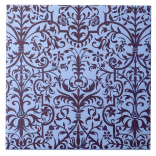 Azulejo Motif victoriano en azul