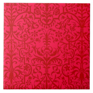 Azulejo Motif victoriano en rojo
