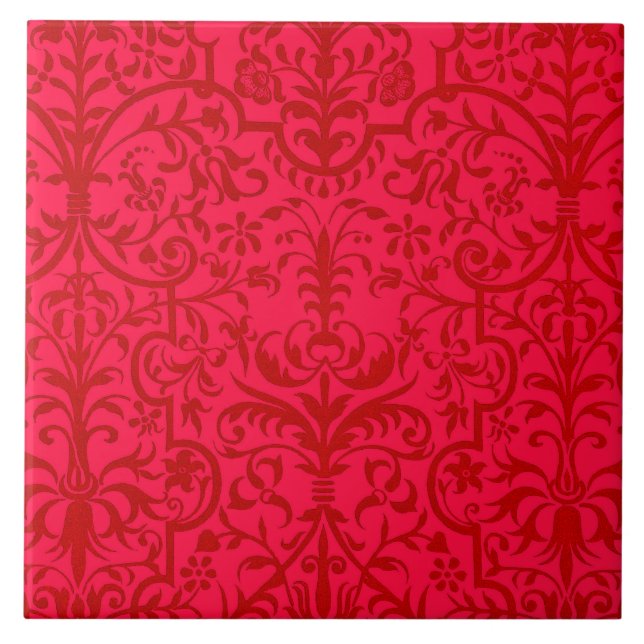 Azulejo Motif victoriano en rojo (Frente)