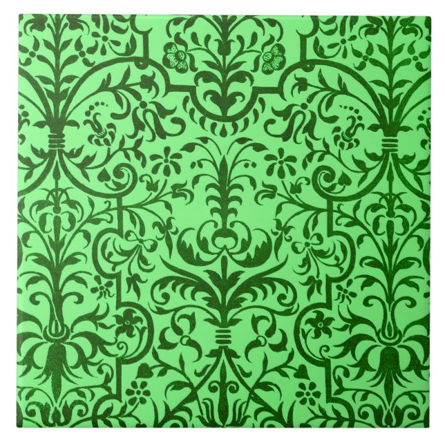 Azulejo Motif victoriano en verde (Frente)