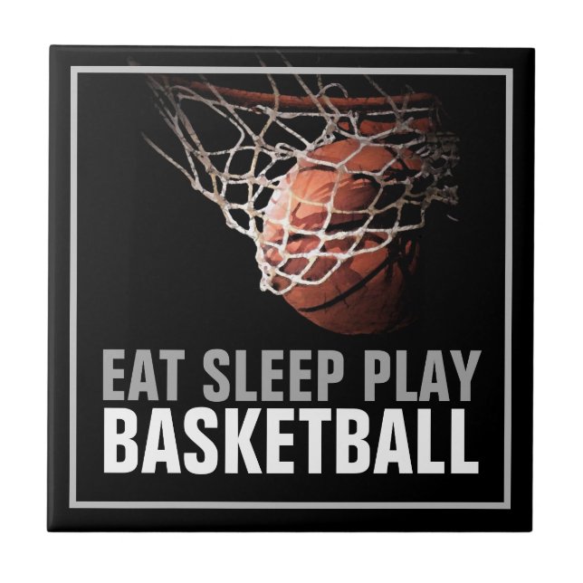 Azulejo Motivación de arte de básquetbol para dormir (Frente)